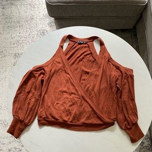 Burnt Orange V-Neck Sweater